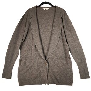 Nancy Heller 100% Cashmere Gray Cardigan Sweater Blazer Coat Jacket S